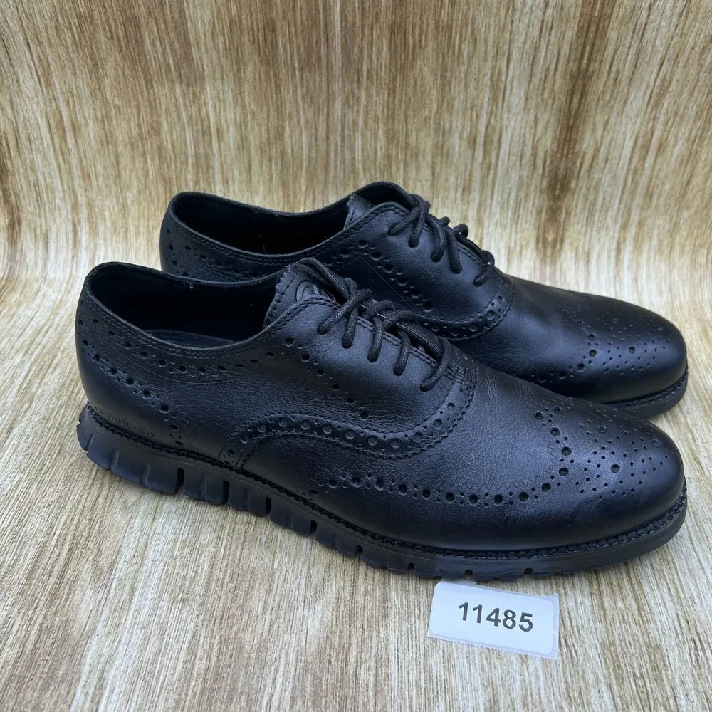Cole Haan Zerogrand Wingtip Oxford Men's Size 9.5 Black Leather Shoes C20719
